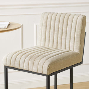 ModwayModway Indulge Channel Tufted Fabric Bar Stool EEI-4654 EEI-4654-BEI- BetterPatio.com