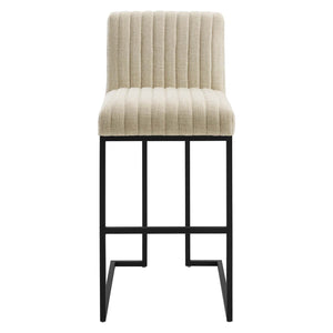 ModwayModway Indulge Channel Tufted Fabric Bar Stool EEI-4654 EEI-4654-BEI- BetterPatio.com