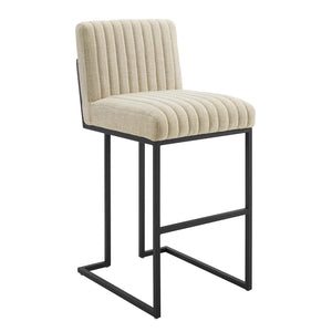 ModwayModway Indulge Channel Tufted Fabric Bar Stool EEI-4654 EEI-4654-BEI- BetterPatio.com