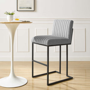 ModwayModway Indulge Channel Tufted Fabric Bar Stool EEI-4654 EEI-4654-LGR- BetterPatio.com