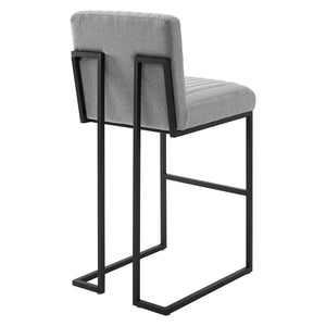 ModwayModway Indulge Channel Tufted Fabric Bar Stool EEI-4654 EEI-4654-LGR- BetterPatio.com