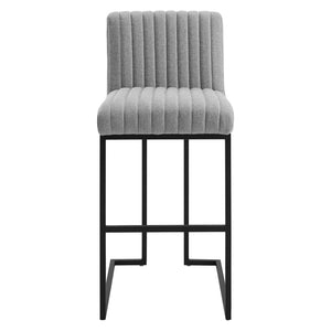 ModwayModway Indulge Channel Tufted Fabric Bar Stool EEI-4654 EEI-4654-LGR- BetterPatio.com