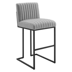 ModwayModway Indulge Channel Tufted Fabric Bar Stool EEI-4654 EEI-4654-LGR- BetterPatio.com