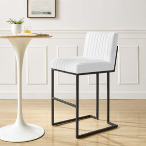 ModwayModway Indulge Channel Tufted Fabric Bar Stool EEI-4654 EEI-4654-WHI- BetterPatio.com