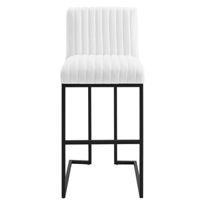 ModwayModway Indulge Channel Tufted Fabric Bar Stool EEI-4654 EEI-4654-WHI- BetterPatio.com