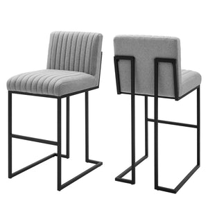 ModwayModway Indulge Channel Tufted Fabric Bar Stools EEI-5742 EEI-5742-LGR- BetterPatio.com