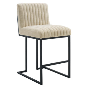 ModwayModway Indulge Channel Tufted Fabric Counter Stool EEI-4653 EEI-4653-BEI- BetterPatio.com