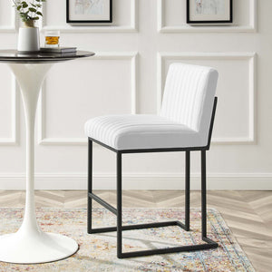 ModwayModway Indulge Channel Tufted Fabric Counter Stool EEI-4653 EEI-4653-WHI- BetterPatio.com