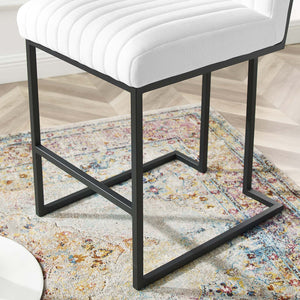 ModwayModway Indulge Channel Tufted Fabric Counter Stool EEI-4653 EEI-4653-WHI- BetterPatio.com