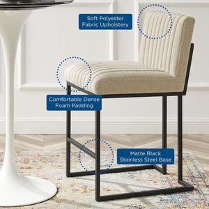 ModwayModway Indulge Channel Tufted Fabric Counter Stools - Set of 2 EEI-5741 EEI-5741-BEI- BetterPatio.com