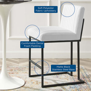 ModwayModway Indulge Channel Tufted Fabric Counter Stools - Set of 2 EEI-5741 EEI-5741-WHI- BetterPatio.com