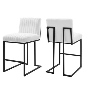 ModwayModway Indulge Channel Tufted Fabric Counter Stools - Set of 2 EEI-5741 EEI-5741-WHI- BetterPatio.com