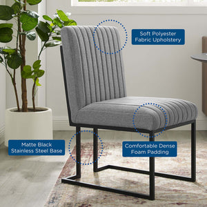 ModwayModway Indulge Channel Tufted Fabric Dining Chair EEI-4652 EEI-4652-LGR- BetterPatio.com