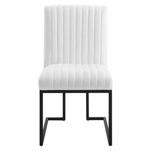 ModwayModway Indulge Channel Tufted Fabric Dining Chair EEI-4652 EEI-4652-WHI- BetterPatio.com