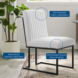 ModwayModway Indulge Channel Tufted Fabric Dining Chair EEI-4652 EEI-4652-WHI- BetterPatio.com