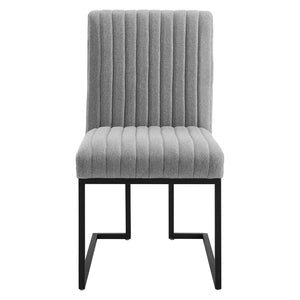 ModwayModway Indulge Channel Tufted Fabric Dining Chairs - Set of 2 EEI-5740 EEI-5740-LGR- BetterPatio.com