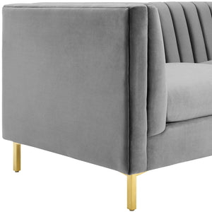 ModwayModway Ingenuity Channel Tufted Performance Velvet Sofa EEI-3454 EEI-3454-GRY- BetterPatio.com