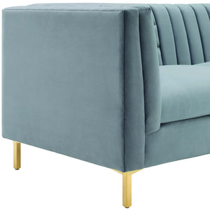 ModwayModway Ingenuity Channel Tufted Performance Velvet Sofa EEI-3454 EEI-3454-LBU- BetterPatio.com