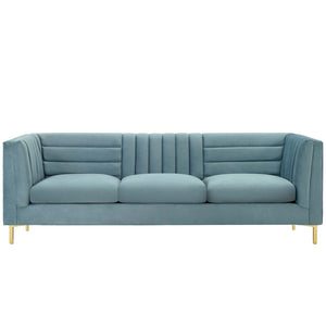 ModwayModway Ingenuity Channel Tufted Performance Velvet Sofa EEI-3454 EEI-3454-LBU- BetterPatio.com