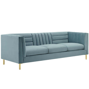 ModwayModway Ingenuity Channel Tufted Performance Velvet Sofa EEI-3454 EEI-3454-LBU- BetterPatio.com