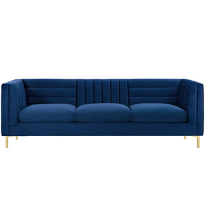 ModwayModway Ingenuity Channel Tufted Performance Velvet Sofa EEI-3454 EEI-3454-NAV- BetterPatio.com