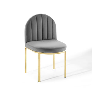 ModwayModway Isla Channel Tufted Performance Velvet Dining Side Chair EEI-3802 EEI-3802-GLD-GRY- BetterPatio.com