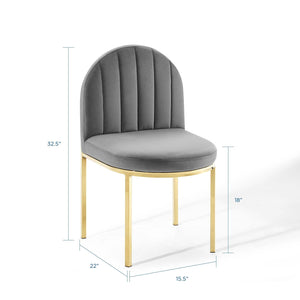 ModwayModway Isla Channel Tufted Performance Velvet Dining Side Chair EEI-3802 EEI-3802-GLD-GRY- BetterPatio.com