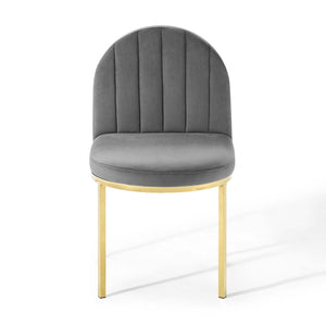 ModwayModway Isla Channel Tufted Performance Velvet Dining Side Chair EEI-3802 EEI-3802-GLD-GRY- BetterPatio.com