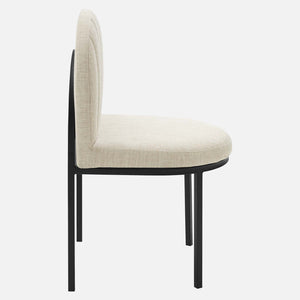 ModwayModway Isla Channel Tufted Upholstered Fabric Dining Side Chair EEI-3803 EEI-3803-BLK-BEI- BetterPatio.com