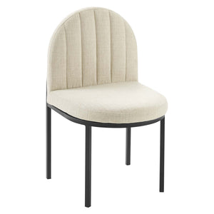 ModwayModway Isla Channel Tufted Upholstered Fabric Dining Side Chair EEI-3803 EEI-3803-BLK-BEI- BetterPatio.com