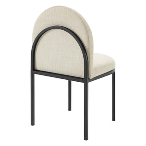 ModwayModway Isla Channel Tufted Upholstered Fabric Dining Side Chair EEI-3803 EEI-3803-BLK-BEI- BetterPatio.com