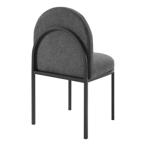 ModwayModway Isla Channel Tufted Upholstered Fabric Dining Side Chair EEI-3803 EEI-3803-BLK-CHA- BetterPatio.com