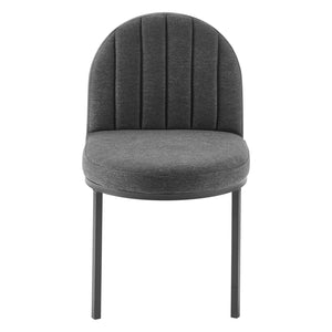 ModwayModway Isla Channel Tufted Upholstered Fabric Dining Side Chair EEI-3803 EEI-3803-BLK-CHA- BetterPatio.com