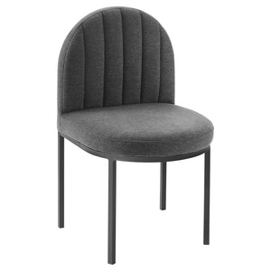 ModwayModway Isla Channel Tufted Upholstered Fabric Dining Side Chair EEI-3803 EEI-3803-BLK-CHA- BetterPatio.com