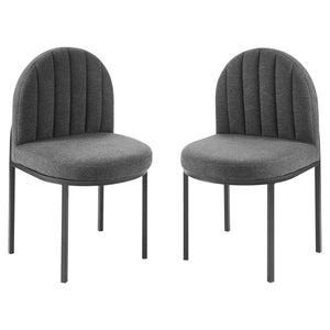 ModwayModway Isla Dining Side Chair Upholstered Fabric Set of 2 EEI-4504 EEI-4504-BLK-CHA- BetterPatio.com