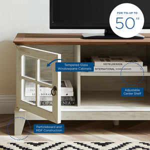 ModwayModway Isle 47 TV Stand EEI-2544 EEI-2544-WAL-WHI- BetterPatio.com