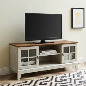 ModwayModway Isle 47 TV Stand EEI-2544 EEI-2544-WAL-WHI- BetterPatio.com