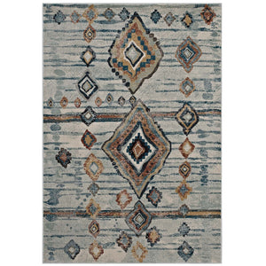 ModwayModway Jenica Distressed Moroccan Tribal Abstract Diamond 5x8 Area Rug R-1109-58 R-1109A-58- BetterPatio.com