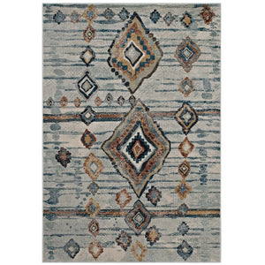 ModwayModway Jenica Distressed Moroccan Tribal Abstract Diamond 8x10 Area Rug R-1109-810 R-1109A-810- BetterPatio.com