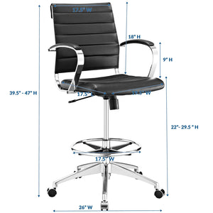 ModwayModway Jive Drafting Chair EEI-2236 EEI-2236-BLK- BetterPatio.com