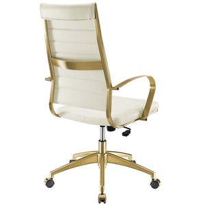 ModwayModway Jive Gold Stainless Steel Highback Office Chair EEI-3417 EEI-3417-GLD-WHI- BetterPatio.com