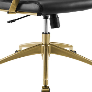 ModwayModway Jive Gold Stainless Steel Midback Office Chair EEI-3418 EEI-3418-GLD-BLK- BetterPatio.com