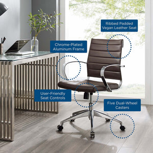 ModwayModway Jive Mid Back Office Chair EEI-4136 EEI-4136-BRN- BetterPatio.com