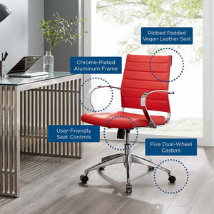 ModwayModway Jive Mid Back Office Chair EEI-4136 EEI-4136-RED- BetterPatio.com