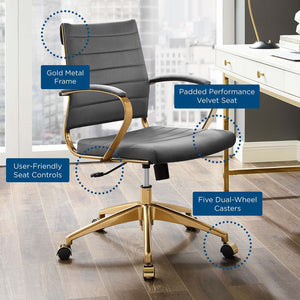 ModwayModway Jive Mid Back Performance Velvet Office Chair EEI-4281 EEI-4281-GRY- BetterPatio.com