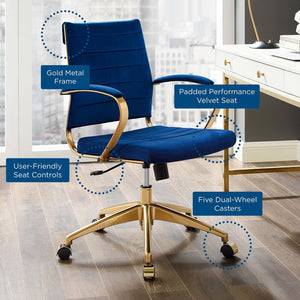 ModwayModway Jive Mid Back Performance Velvet Office Chair EEI-4281 EEI-4281-NAV- BetterPatio.com