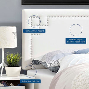 ModwayModway Josie Twin Upholstered Vinyl Headboard MOD-5397 MOD-5397-WHI- BetterPatio.com