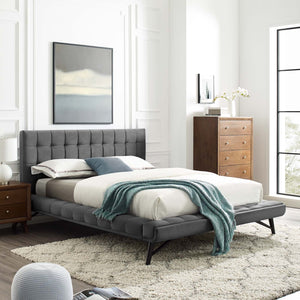 ModwayModway Julia Queen Biscuit Tufted Performance Velvet Platform Bed MOD-6008 MOD-6008-GRY- BetterPatio.com