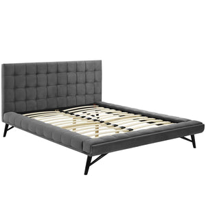 ModwayModway Julia Queen Biscuit Tufted Performance Velvet Platform Bed MOD-6008 MOD-6008-GRY- BetterPatio.com