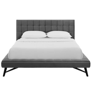 ModwayModway Julia Queen Biscuit Tufted Performance Velvet Platform Bed MOD-6008 MOD-6008-GRY- BetterPatio.com